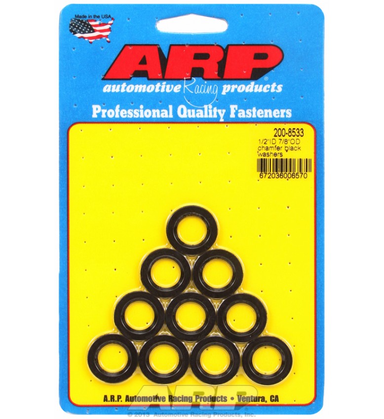 ARP Hardware - 1/2 ID 7/8 OD chamfer black washers