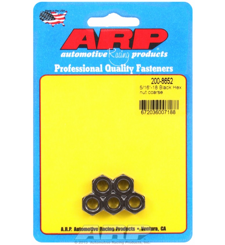 ARP Hardware - 5/16-18 black coarse hex nut kit