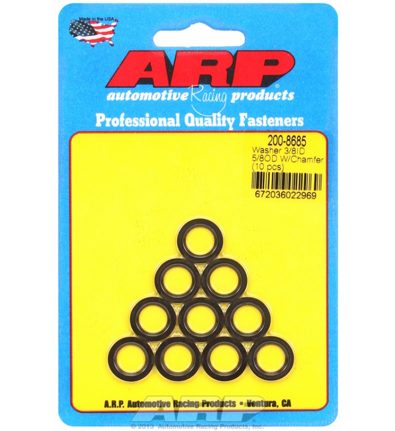 ARP Hardware - 3/8 ID 5/8 OD machined chamfer black washers