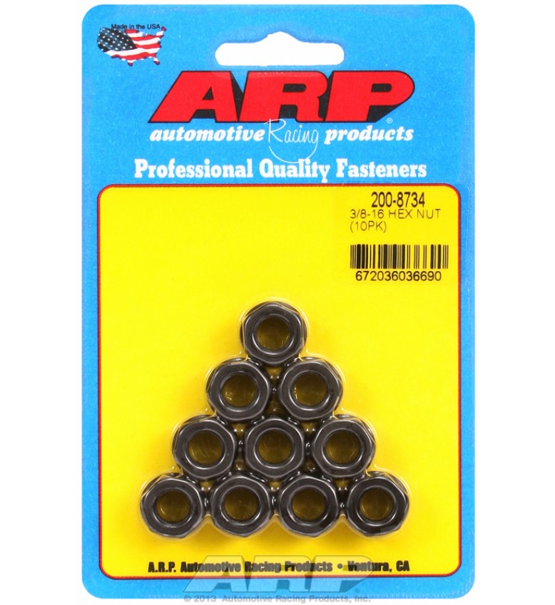 ARP Hardware - 3/8-16 black hex nut kit