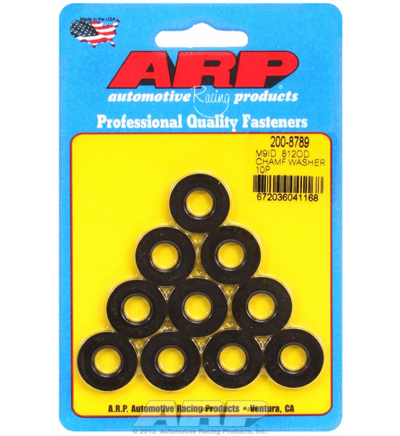 ARP Hardware - M9 ID .812 OD chamfer black washers