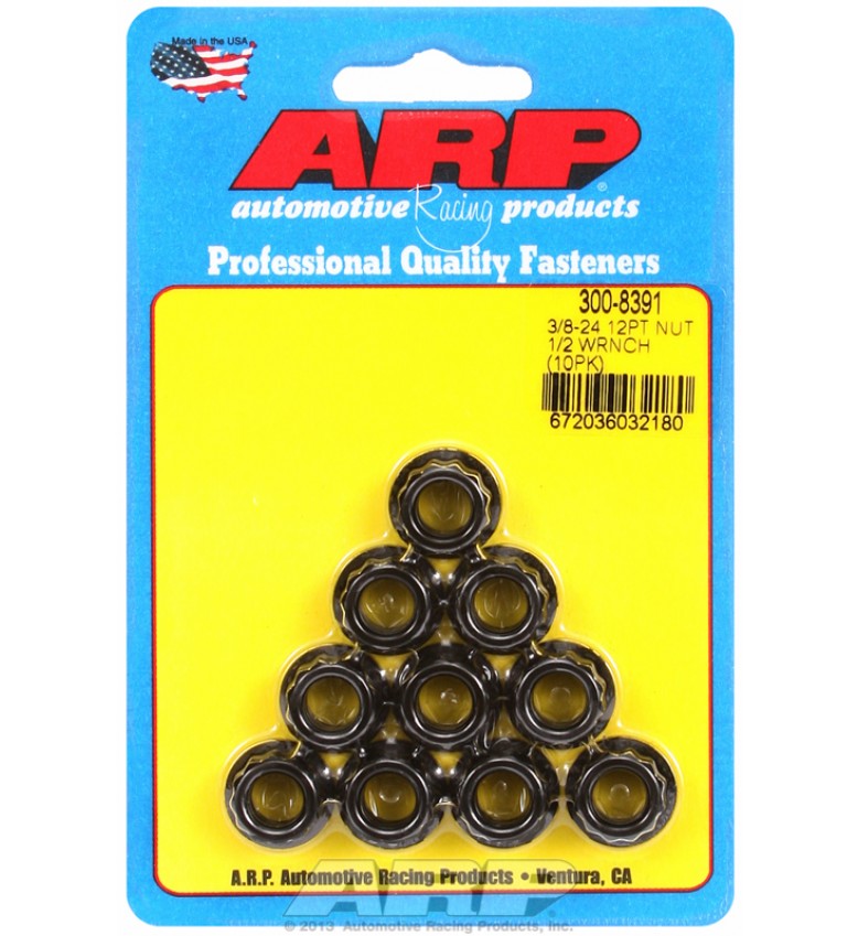 ARP Hardware - 3/8-24, 1/2 socket 12pt nut kit