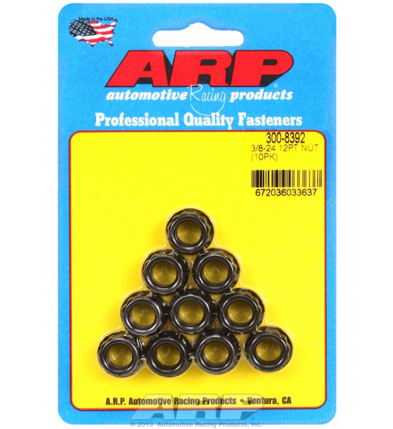 ARP Hardware - 3/8-24, 1/2 socket, .645 flange OD, 12pt nut kit