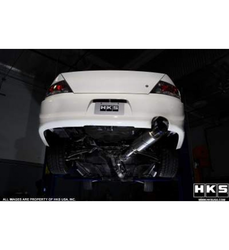 RACING MUFFLER EVO 8/9 (2003-06); Titanium muffler & tip with SUS304 piping, Includes O2 sensor plug for EVO IX