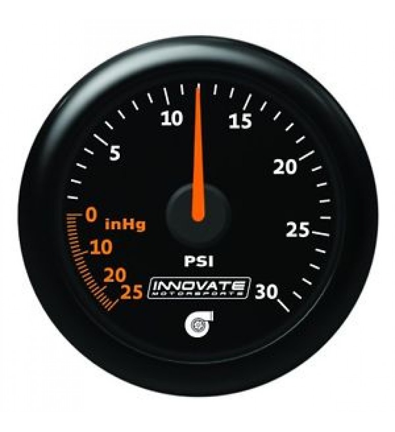 Innovate Motorsports - MTX Analog, 30 PSI Vacuum/Boost, Black Faceplate Gauge Kit *NEW!