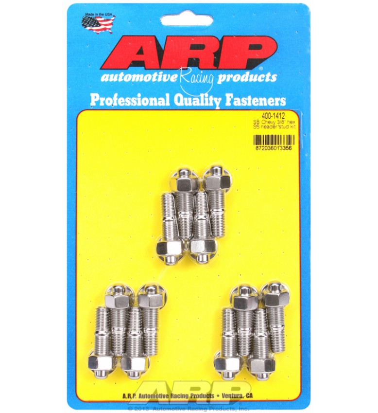 ARP Hardware - SB Chevy 3/8 hex SS header stud kit