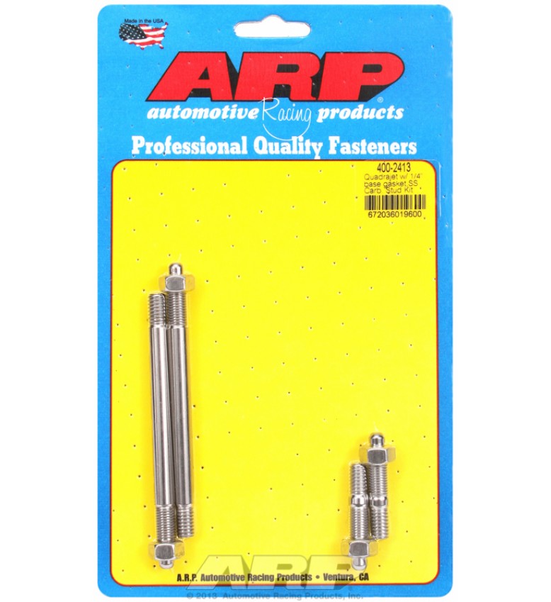 ARP Hardware - Quadrajet with 1/4" base gasket, SS carb stud kit