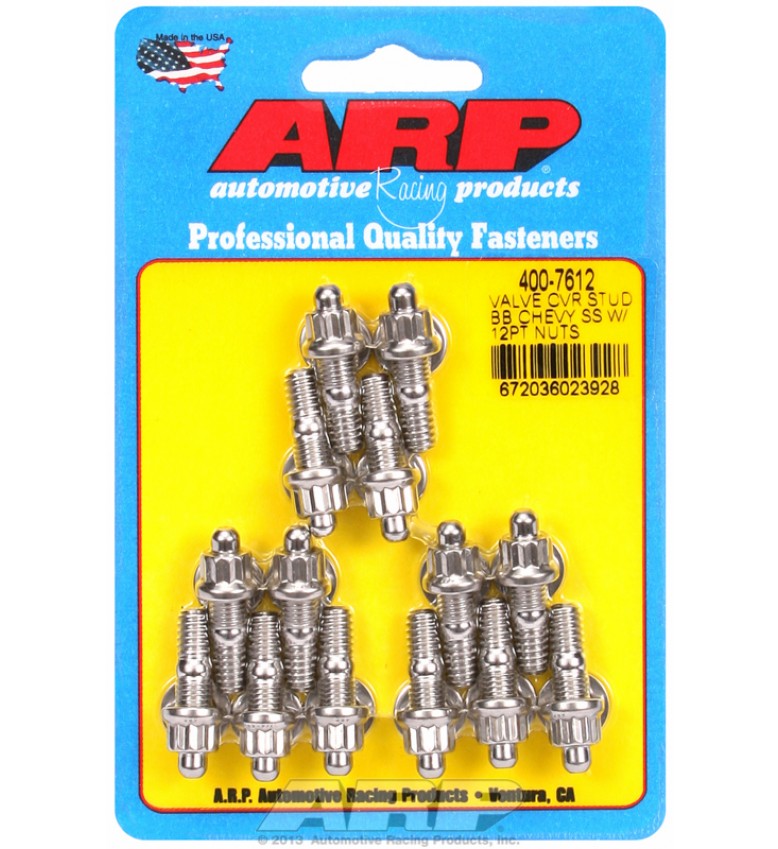 ARP Hardware - BB Chevy stamped steel covers SS 12 pt valve cover stud kit