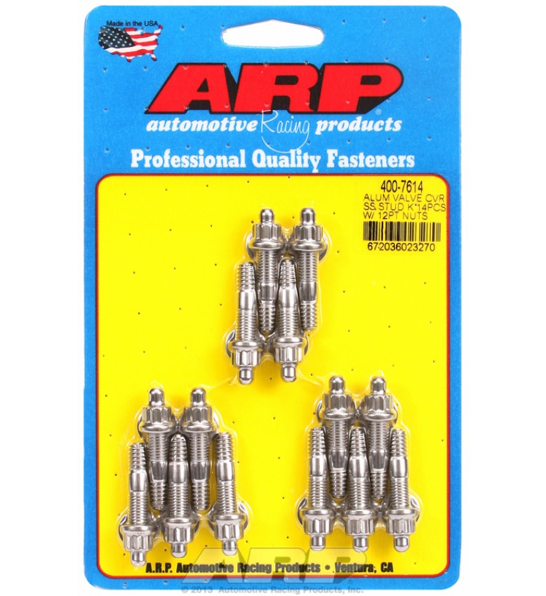 ARP Hardware - Cast alum covers SS 12pt valve cover stud kit, 14pc