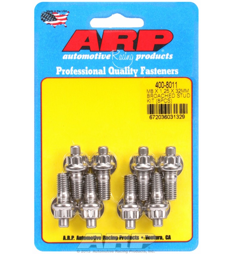 ARP Hardware - M8 X 1.25 X 32mm broached stud kit - 8pcs