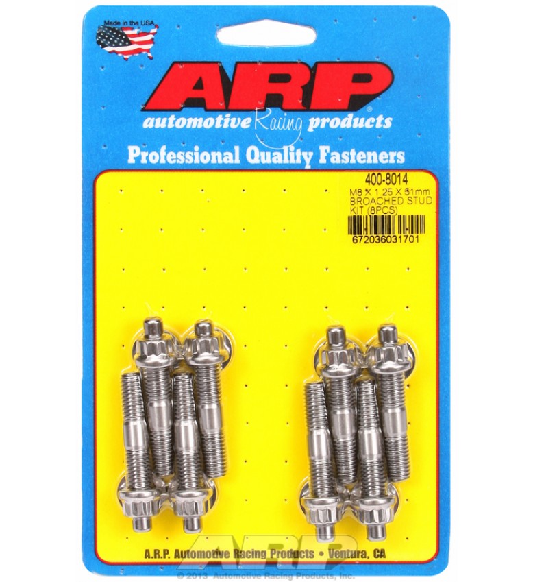 ARP Hardware - M8 X 1.25 X 51mm broached stud kit - 8pcs