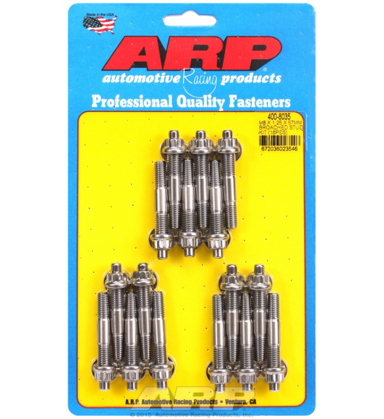 ARP Hardware - M8 X 1.25 X 57mm broached stud kit - 16pcs