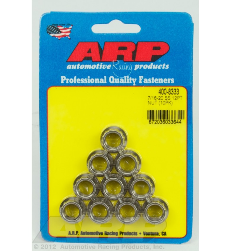 ARP Hardware - M12 X 1.25 SS .750 collar 12pt nut kit
