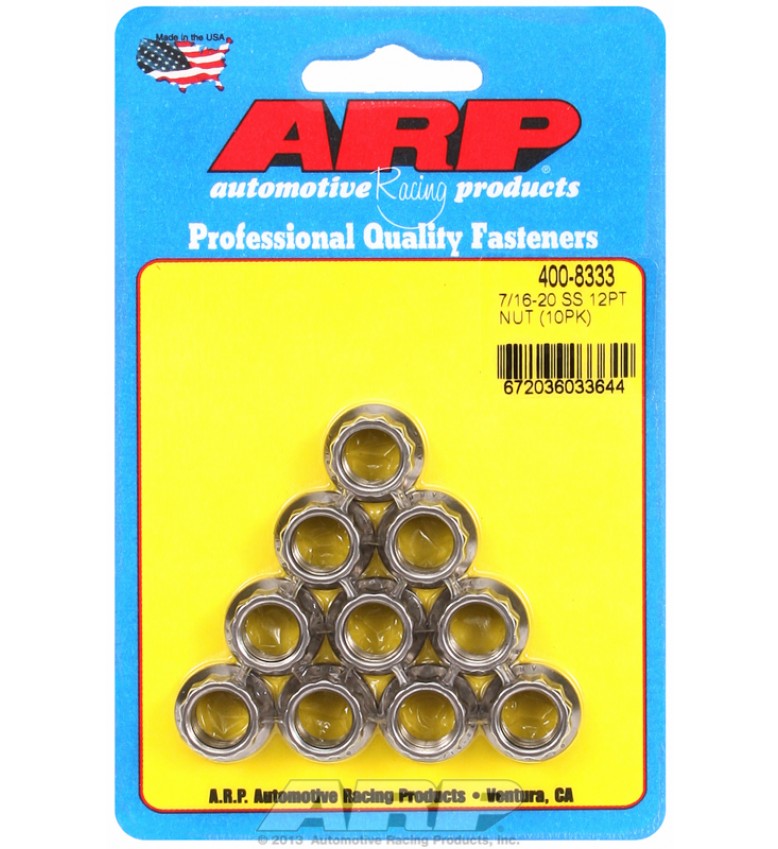 ARP Hardware - 7/16-20 SS 12pt nut kit