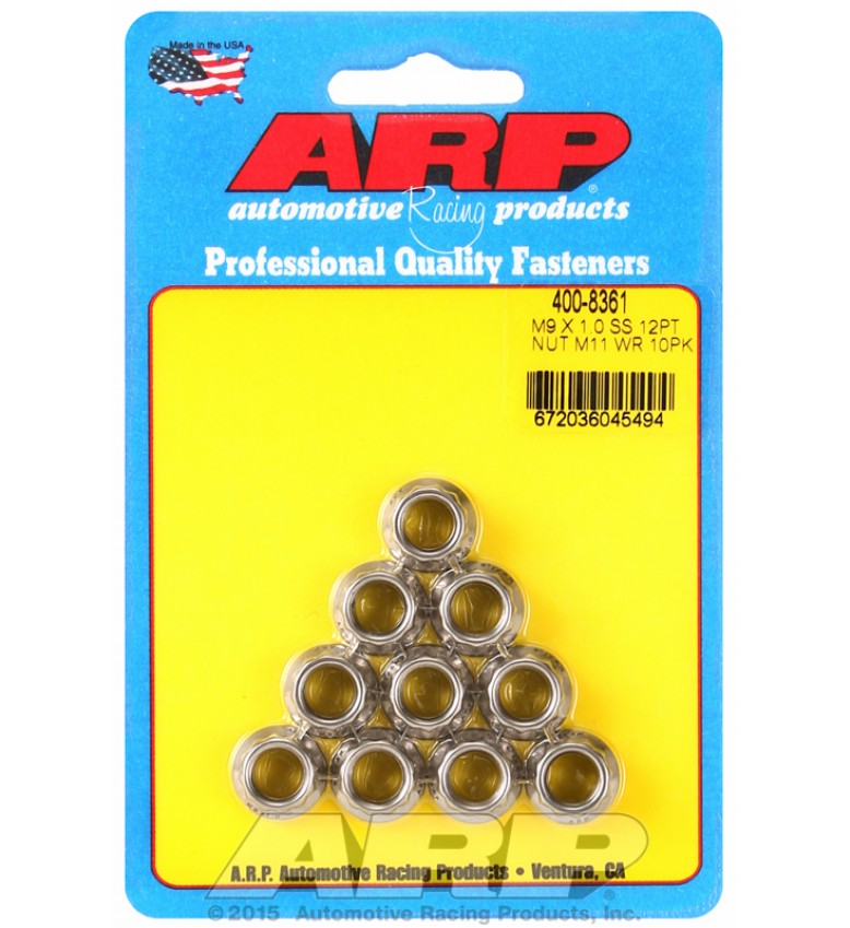 ARP Hardware - M10 X 1.25 SS M12 socket 12pt nut kit