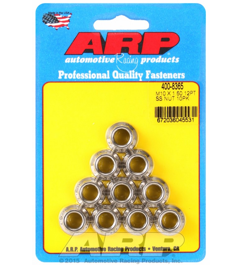 ARP Hardware - M7 X 1.00 SS M9 socket 12pt nut kit