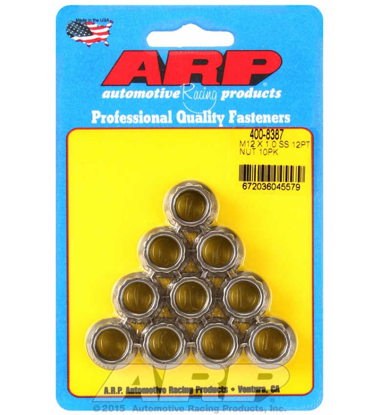 ARP Hardware - M7 X 1.00 SS M9 socket 12pt nut kit