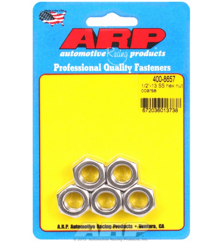ARP Hardware - 1/2-13 SS coarse hex nut kit