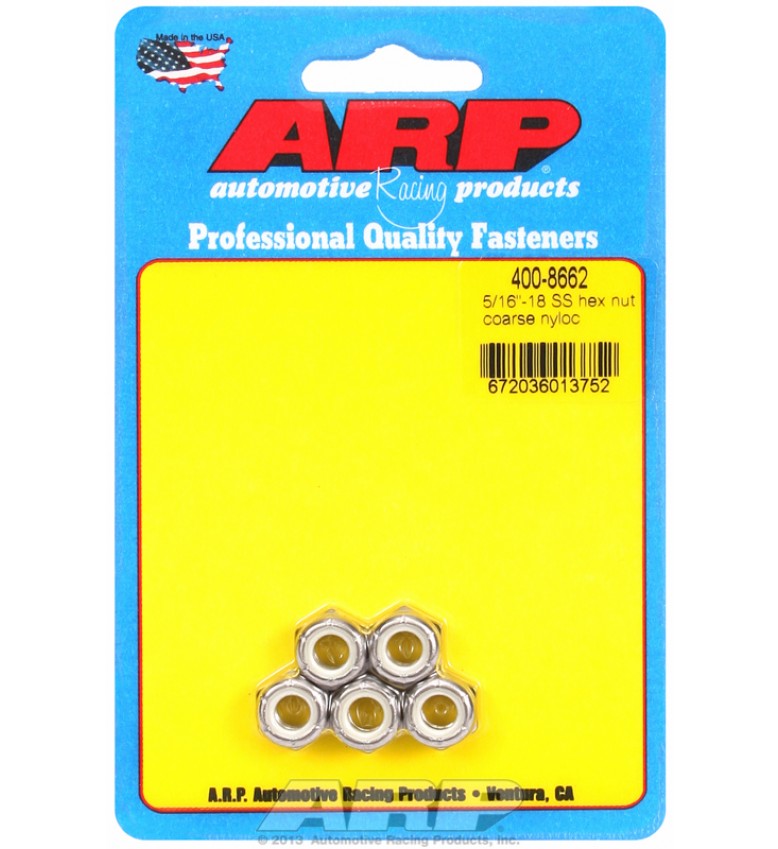 ARP Hardware - 5/16-18 SS coarse nyloc hex nut kit