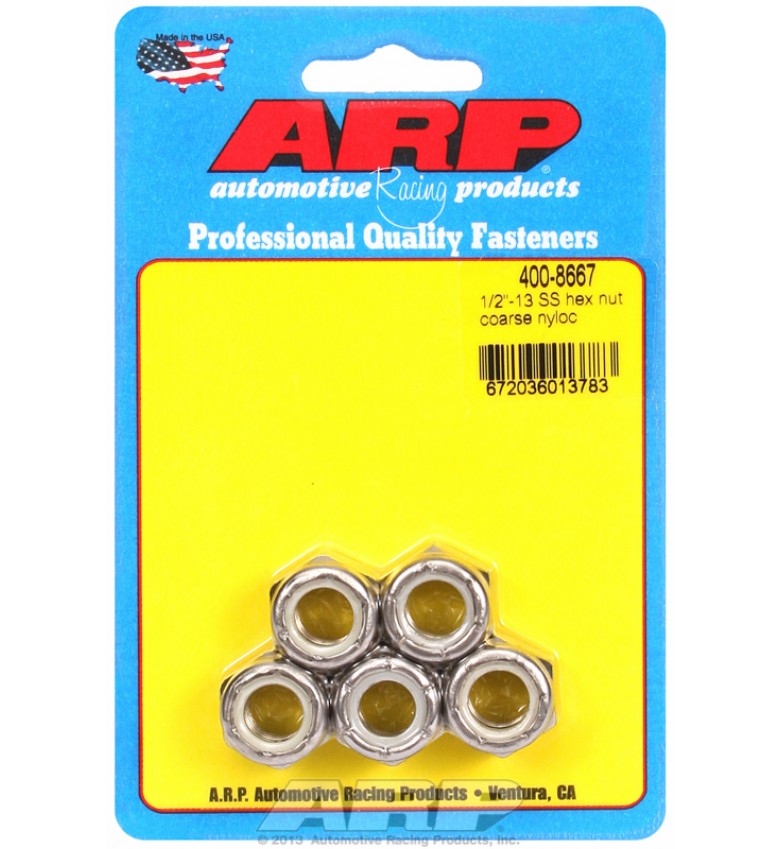 ARP Hardware - 1/2-13 SS coarse nyloc hex nut kit