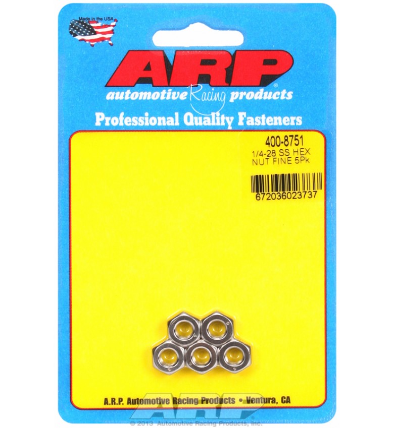 ARP Hardware - 1/4-28 SS fine hex nut kit 
