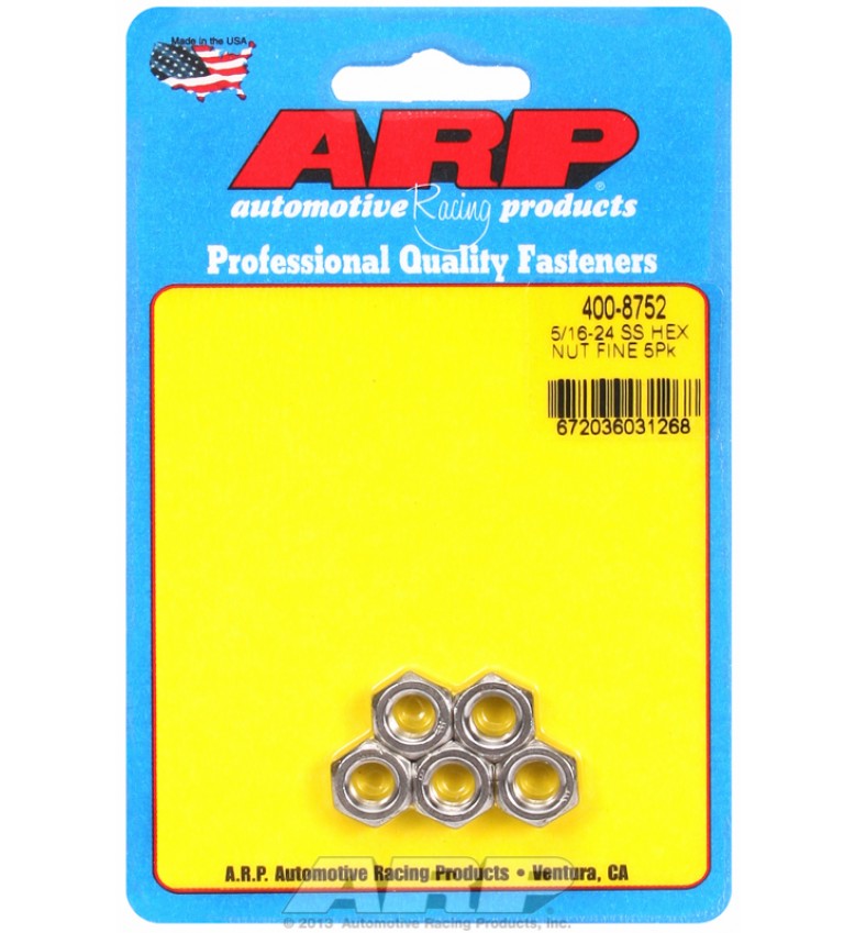ARP Hardware - 5/16-24 SS fine hex nut kit