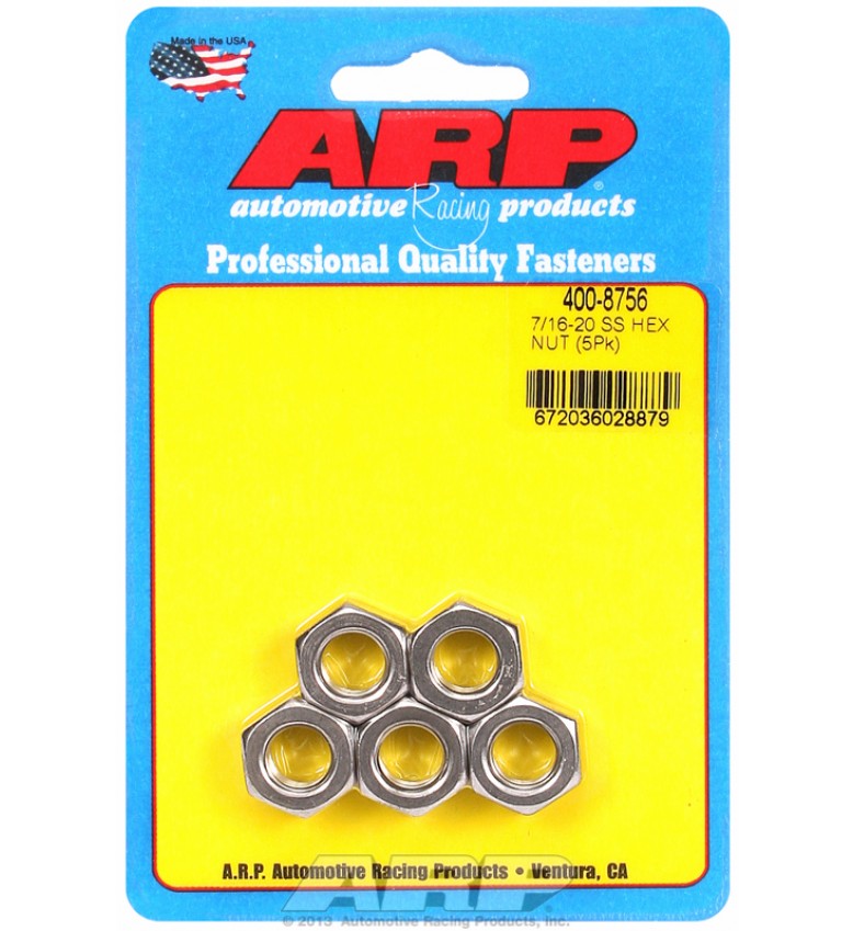 ARP Hardware - 7/16-20 SS fine hex nut kit