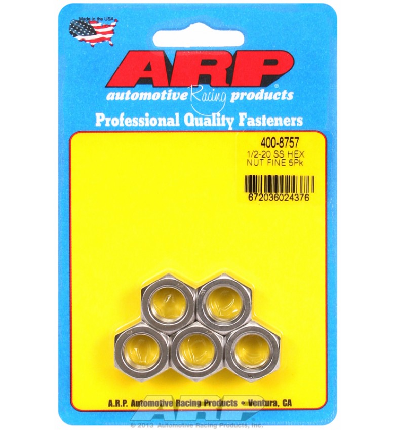 ARP Hardware - 1/2-20 SS fine hex nut kit