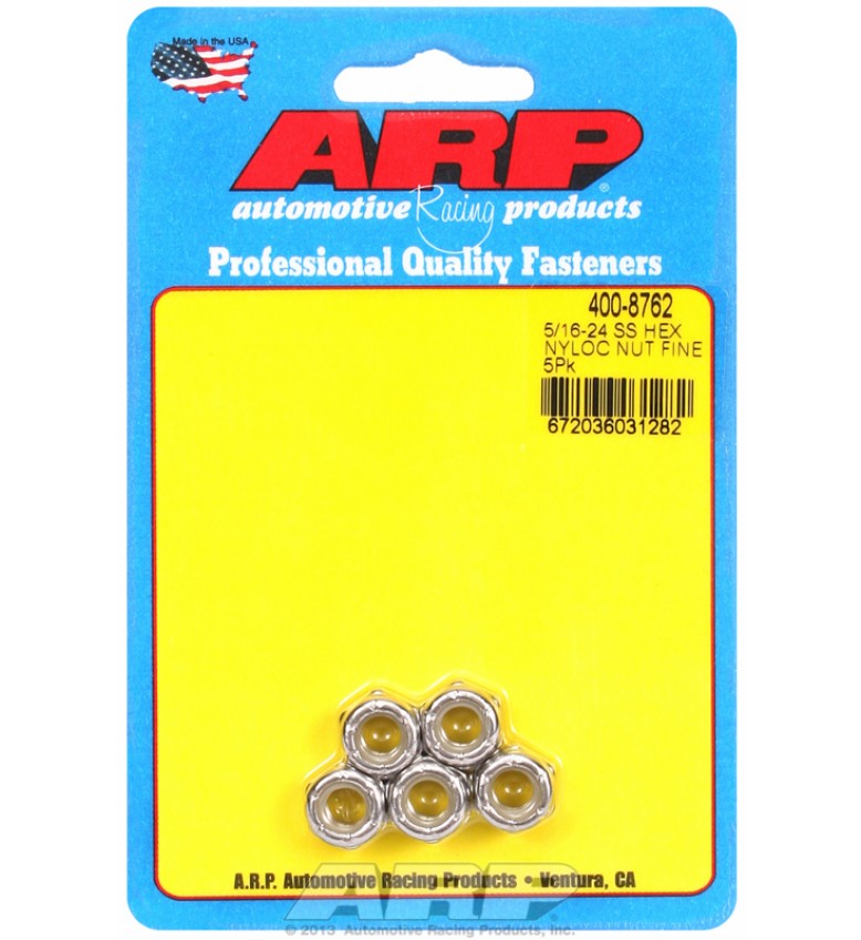 ARP Hardware - 5/16-24 SS fine nyloc hex nut kit 