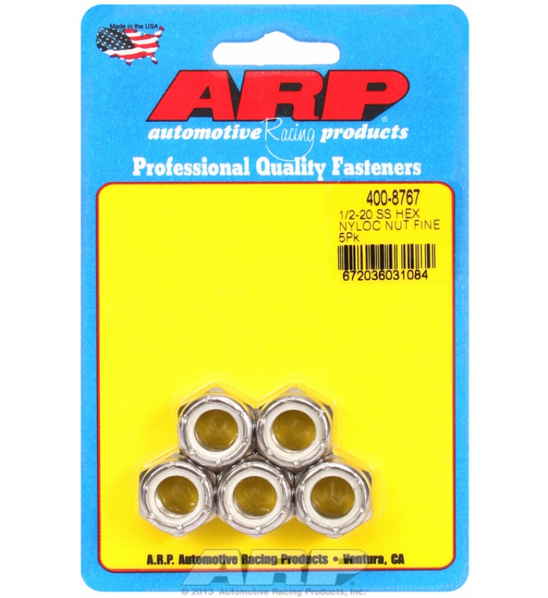 ARP Hardware - 1/2-20 SS fine nyloc hex nut kit