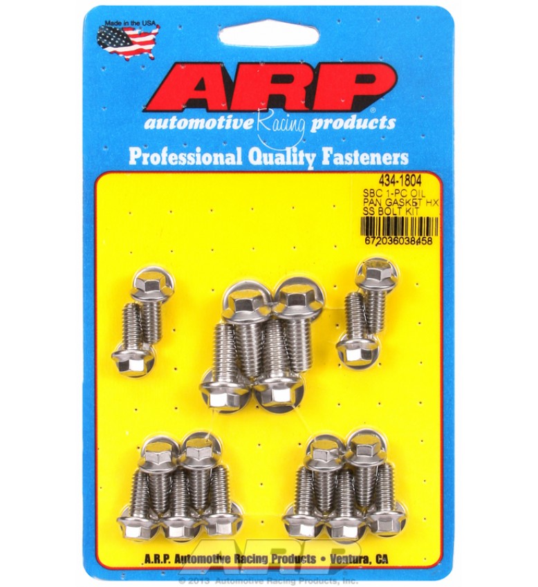 ARP Hardware - SB Chevy 1-pc SS hex oil pan gasket bolt kit