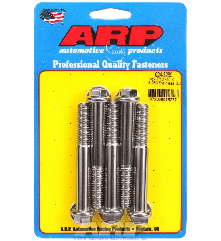 ARP Hardware - 7/16-14 X 3.250 hex 1/2 wrenching SS bolts
