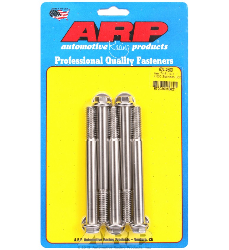 ARP Hardware - 7/16-14 X 4.500 hex 1/2 wrenching SS bolts