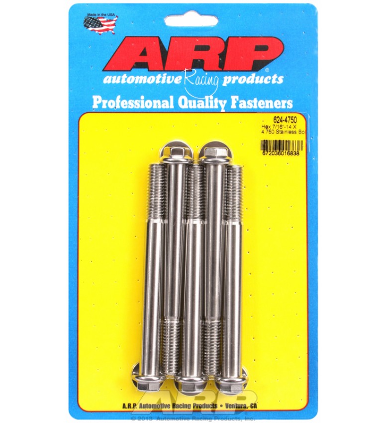 ARP Hardware - 7/16-14 X 4.750 hex 1/2 wrenching SS bolts