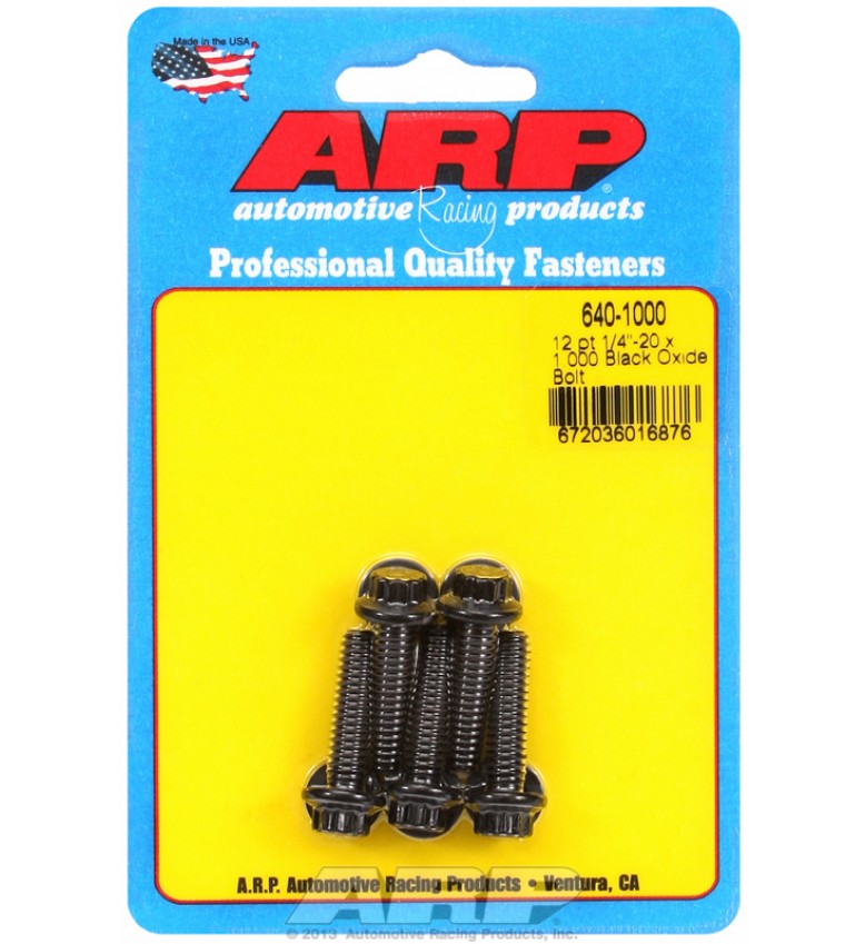 ARP Hardware - 1/4-20 x 1.000 12pt black oxide bolts