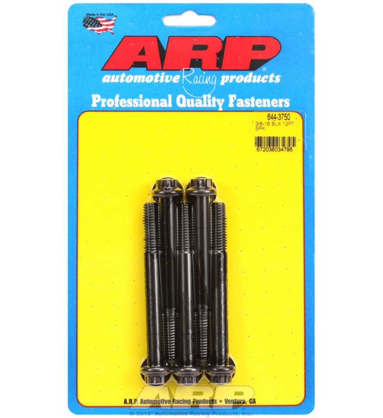 ARP Hardware - 3/8-16 x 3.750 12pt 7/16 wrenching black oxide bolts