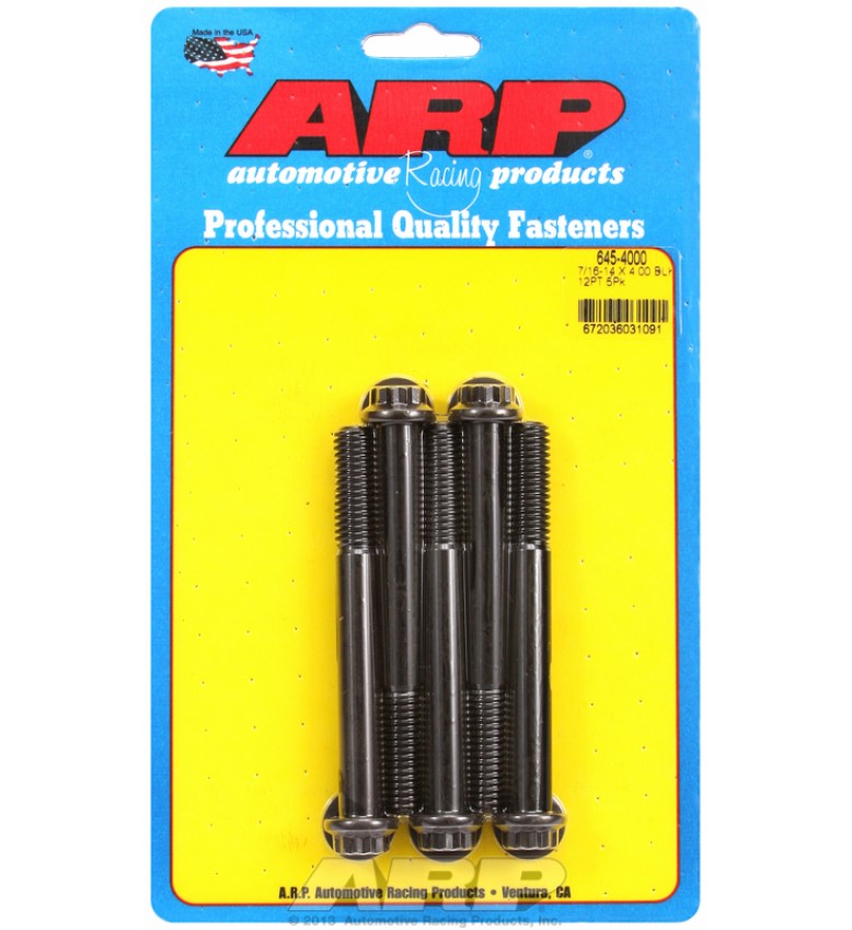 ARP Hardware - 7/16-14 X 4.000 12pt 1/2 wrenching black oxide bolts
