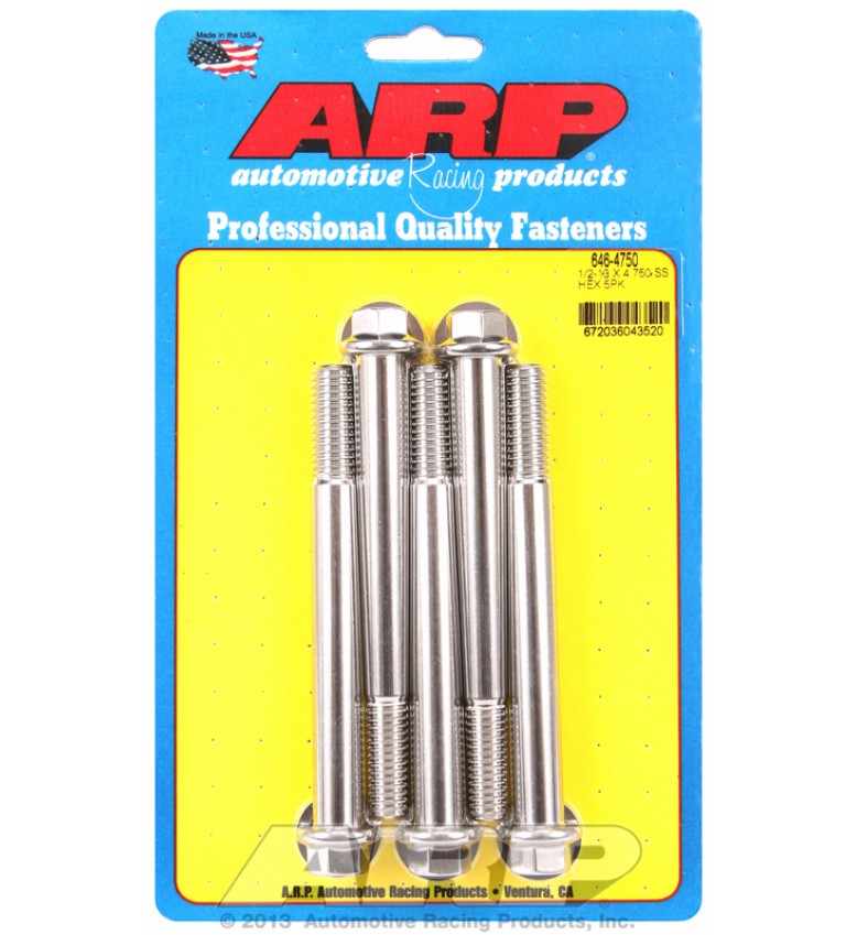 ARP Hardware - 1/2-13 x 4.750 hex SS bolts