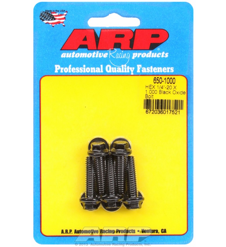 ARP Hardware - 1/4-20 X 1.000 hex black oxide bolts