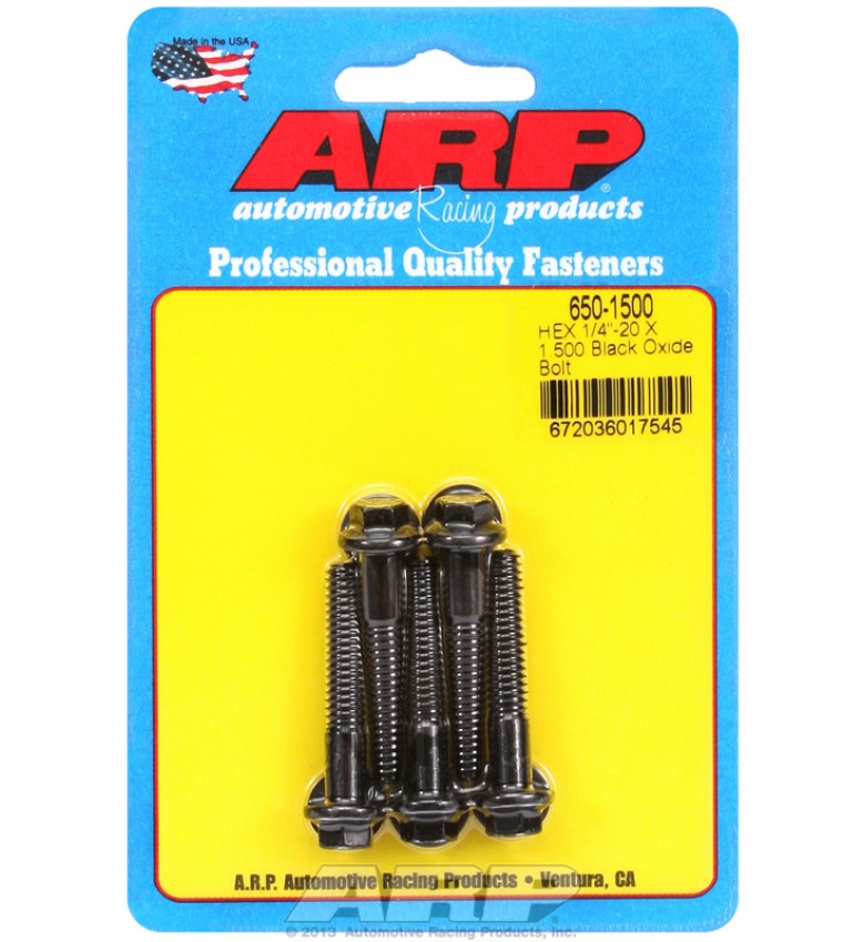 ARP Hardware - 1/4-20 X 1.500 hex black oxide bolts