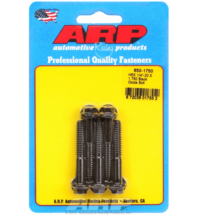 ARP Hardware - 1/4-20 X 1.750 hex black oxide bolts