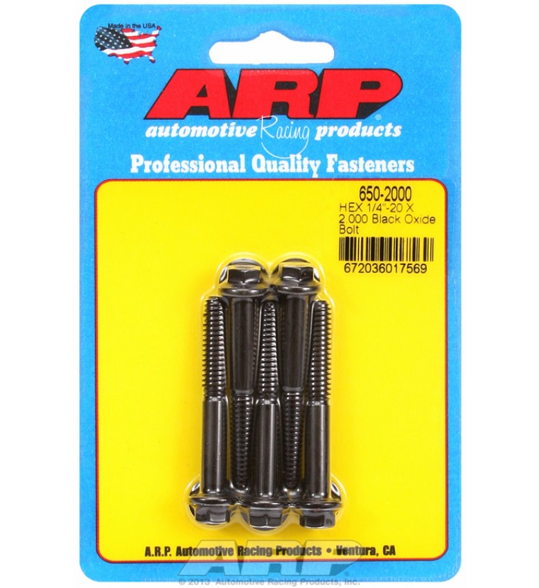 ARP Hardware - 1/4-20 X 2.000 hex black oxide bolts