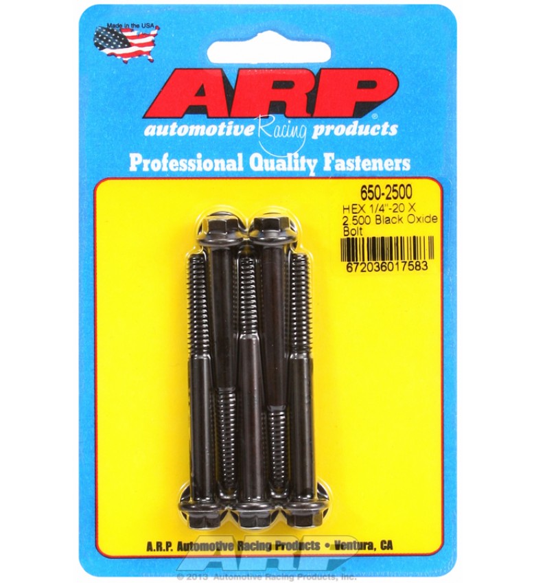 ARP Hardware - 1/4-20 X 2.500 hex black oxide bolts