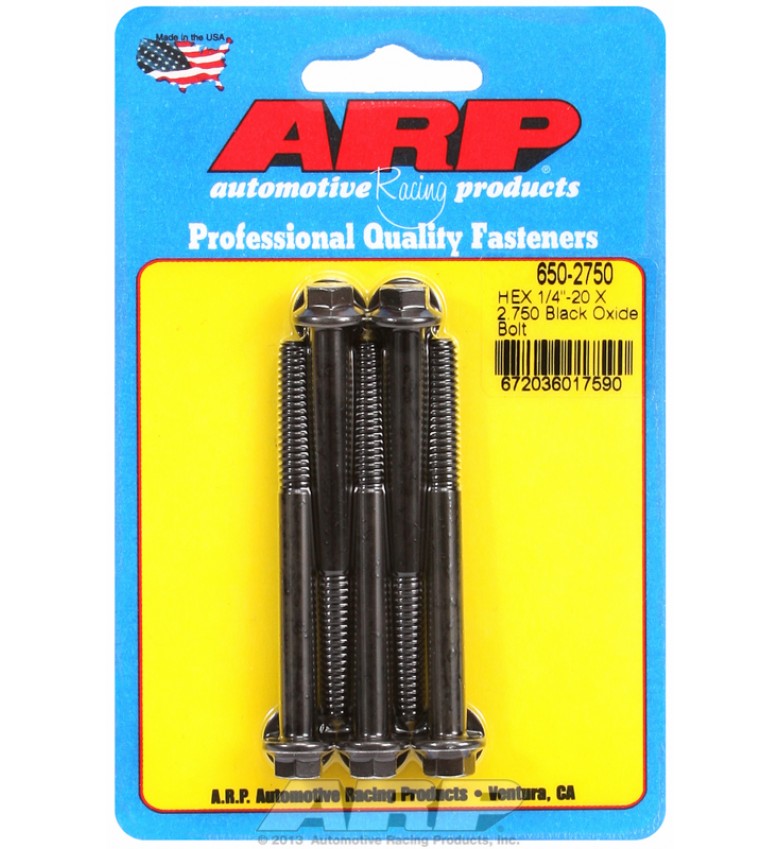 ARP Hardware - 1/4-20 X 2.750 hex black oxide bolts