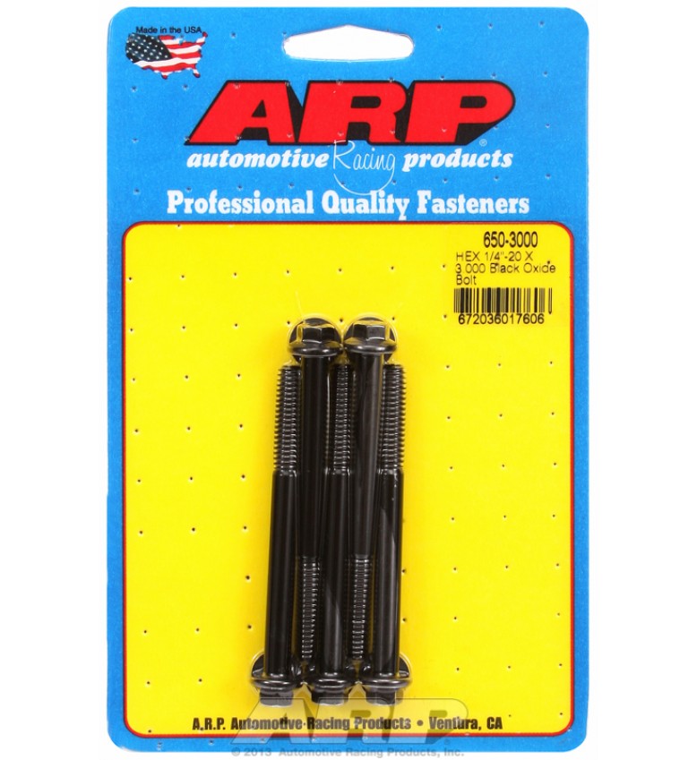 ARP Hardware - 1/4-20 X 3.000 hex black oxide bolts