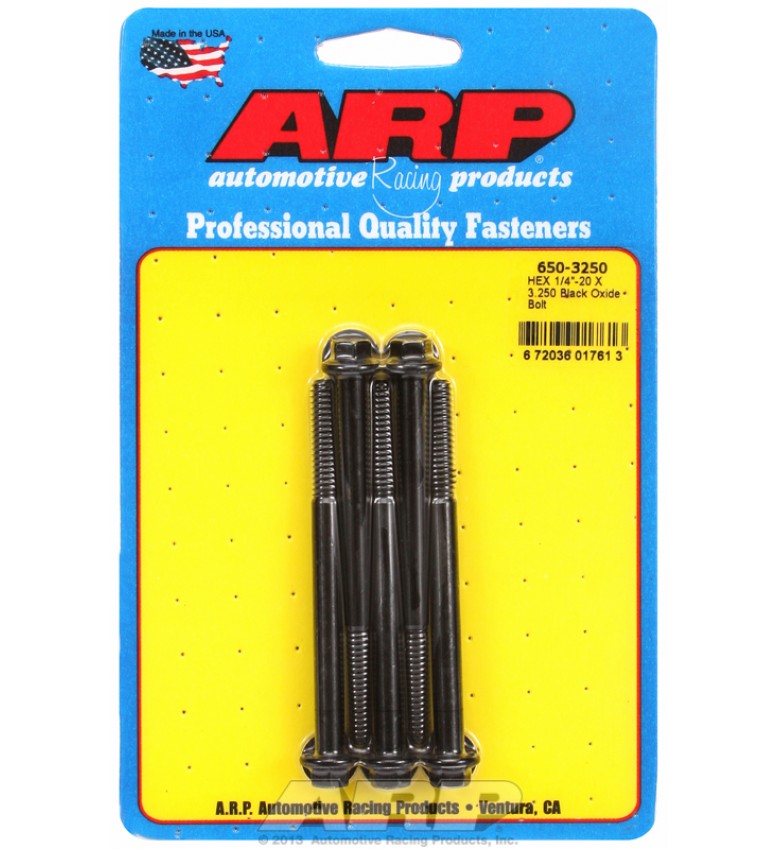 ARP Hardware - 1/4-20 X 3.250 hex black oxide bolts
