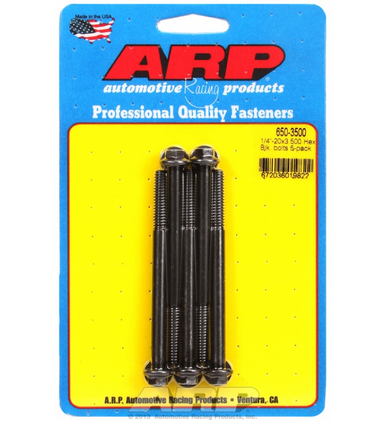 ARP Hardware - 1/4-20 X 3.500 hex black oxide bolts