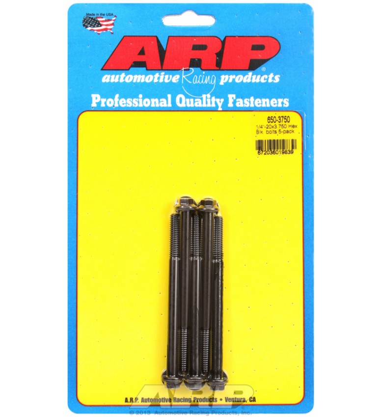 ARP Hardware - 1/4-20 X 3.750 hex black oxide bolts