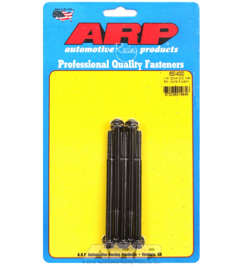 ARP Hardware - 1/4-20 X 4.000 hex black oxide bolts