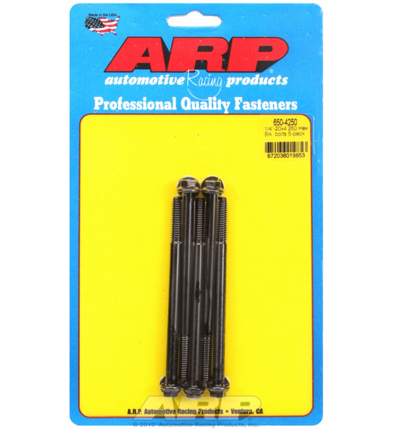 ARP Hardware - 1/4-20 X 4.250 hex black oxide bolts